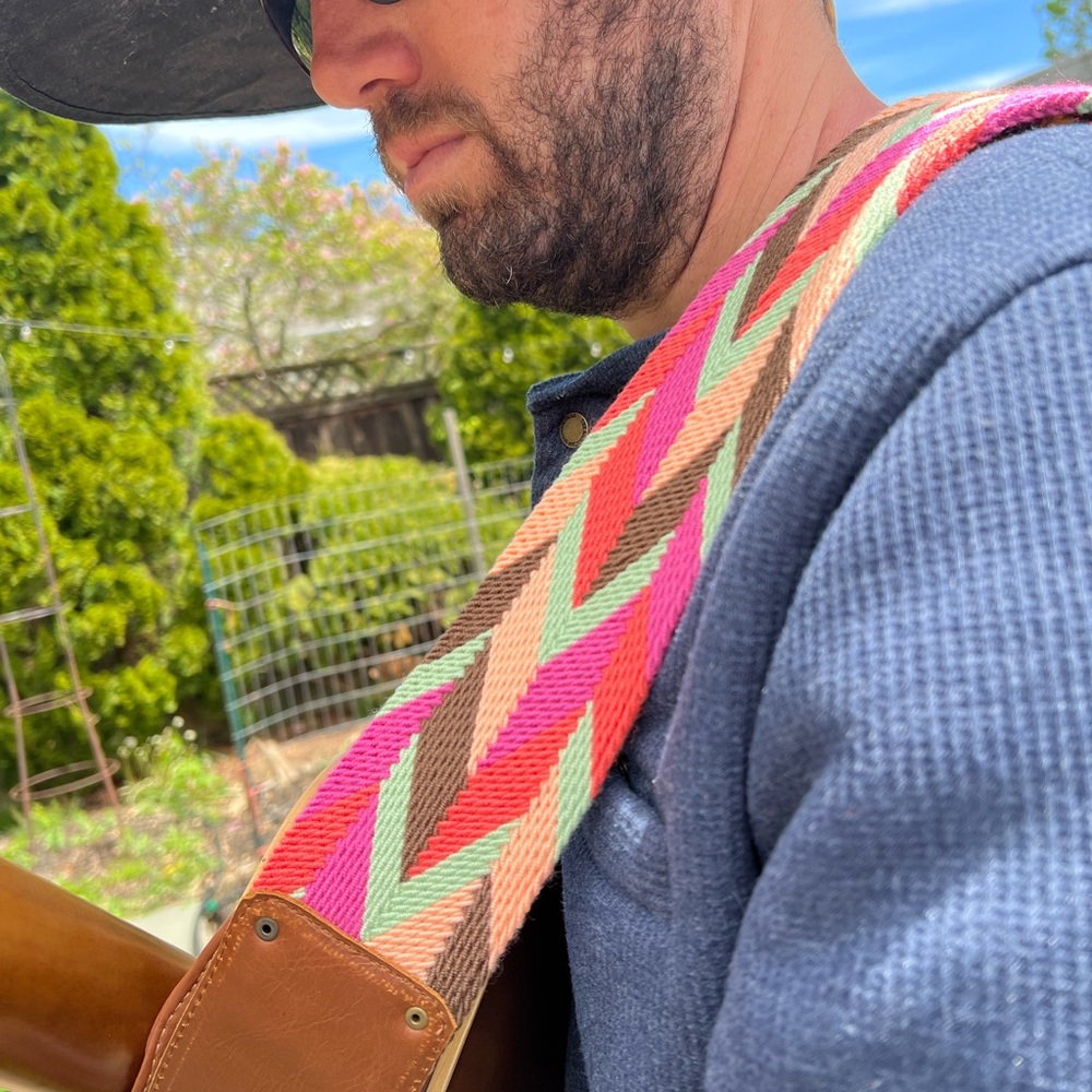 Handmade guitar strap from the Colombian indigenous communities.